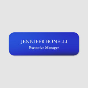 Personalised minimalist blue add your name tag