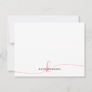 Personalised Minimalist Blush Pink Note Card