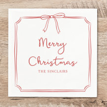 Personalised Minimalist Bow Design Christmas Party