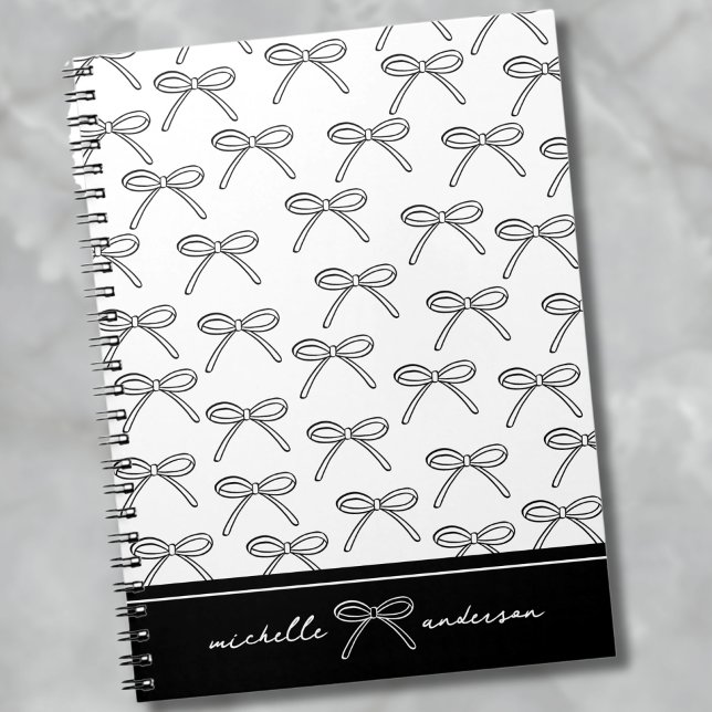 Personalised Minimalist Bow Name Notebook (Personalized Minimalist Bow Name notebook)