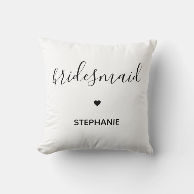 Personalised Minimalist Bridesmaid Custom Gifts Cushion (Front)