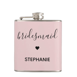 Personalised Minimalist Bridesmaid Custom Gifts Hip Flask