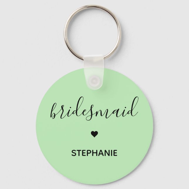 Personalised Minimalist Bridesmaid Custom Gifts  Key Ring (Front)