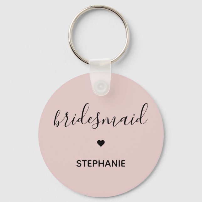 Personalised Minimalist Bridesmaid Custom Gifts Key Ring (Front)