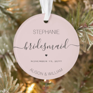 Personalised Minimalist Bridesmaid Custom Gifts Ornament