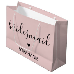 Personalised Minimalist Bridesmaid Custom Name Large Gift Bag