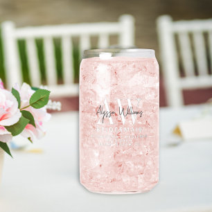 Personalised Minimalist Bridesmaid Thank You Gift Can Glass