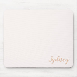 Personalised Minimalist Calligraphy Name Blush Tan Mouse Mat
