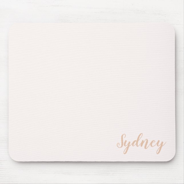 Personalised Minimalist Calligraphy Name Blush Tan Mouse Mat (Front)