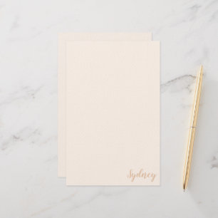 Personalised Minimalist Calligraphy Name Blush Tan Stationery