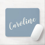 Personalised Minimalist Calligraphy Name in Blue   Mouse Mat<br><div class="desc">Personalised Minimalist Calligraphy Name in Blue Mouse Pad</div>