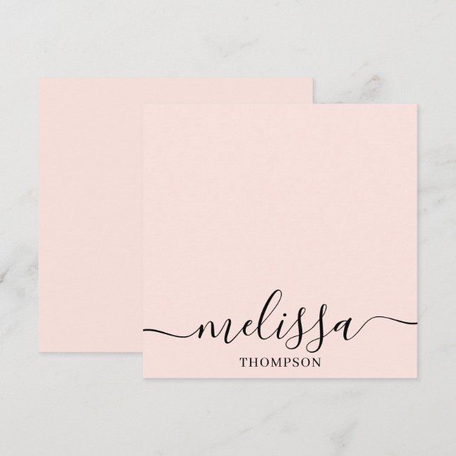 Personalised Minimalist Calligraphy Script Pink Card (Front/Back)