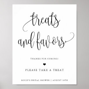 Personalised Minimalist Calligraphy Treats/Favours Poster