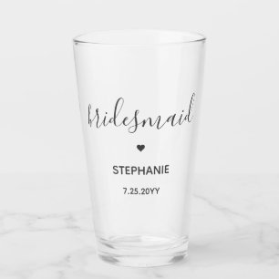 Personalised Minimalist Chic bridesmaid Gifts Glass