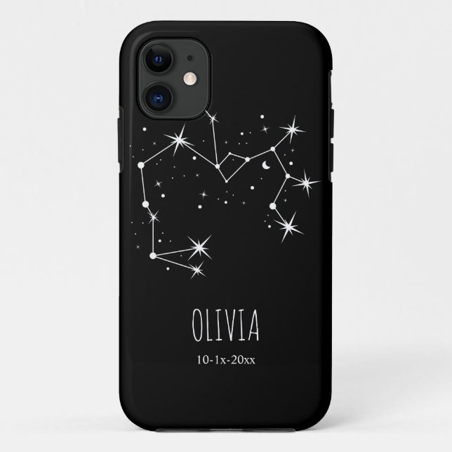 Personalised Minimalist Constellation Zodiac Phone Case-Mate iPhone Case (Back)