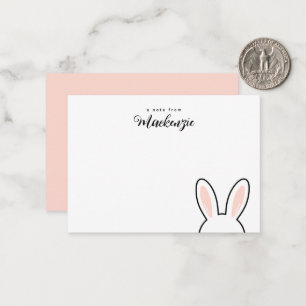 Personalised  Minimalist Cute Bunny Ears Easter Card