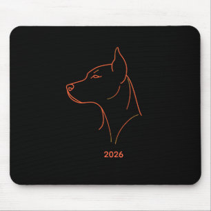 Personalised Minimalist Doberman Line Art Desk Mat Mouse Mat