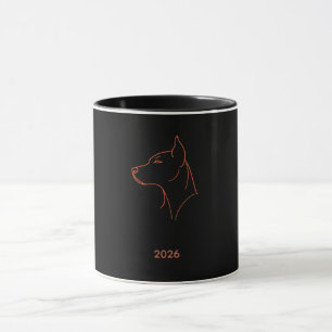 Personalised Minimalist Doberman Line Art Mug