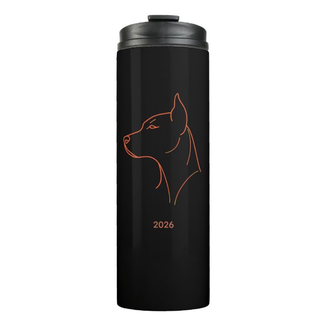 Personalised Minimalist Doberman Line Art Mug (Front)
