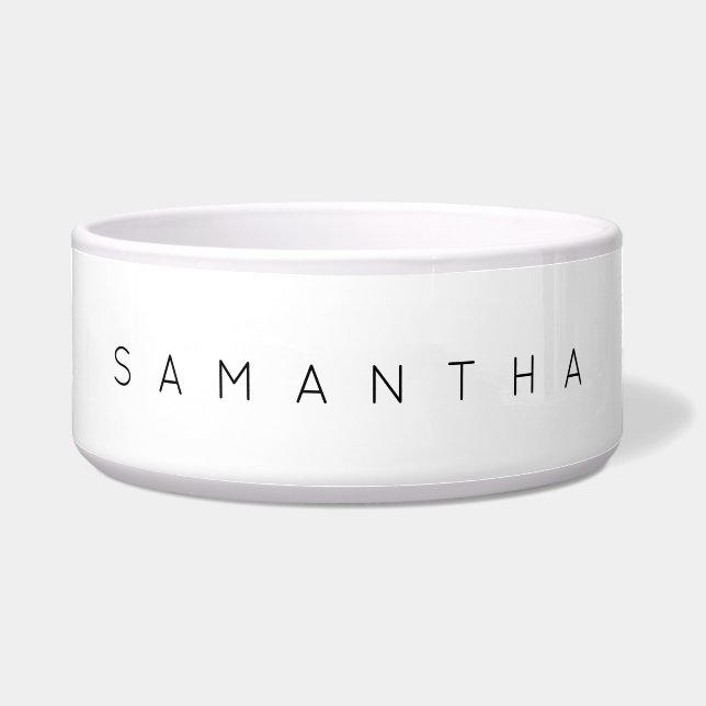 Personalised Minimalist Dog or Cat Pet Water Bowl (Front)