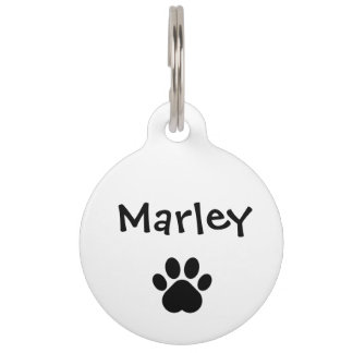 Personalised Minimalist Dog Round Pet Tag