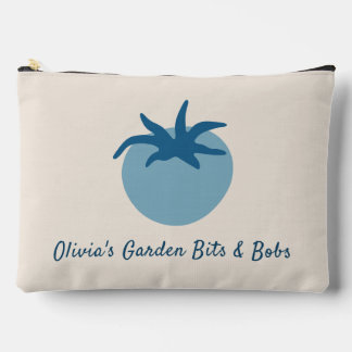 Personalised Minimalist Dusty Blue Tomato Garden Accessory Pouch