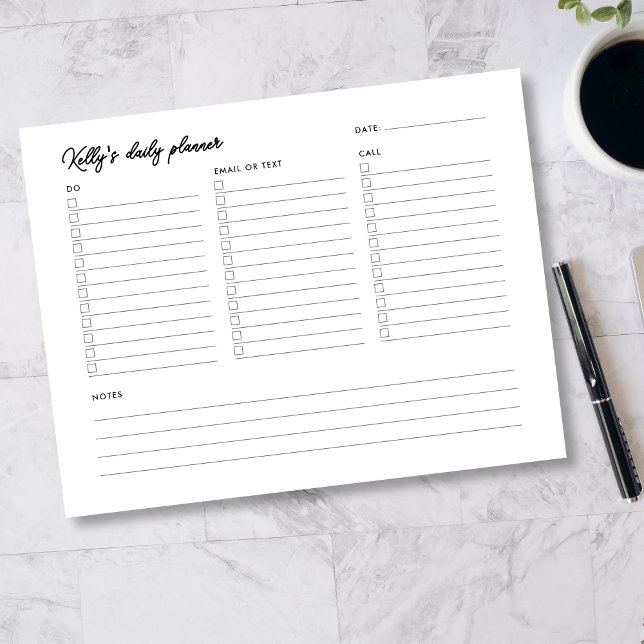 Personalised Minimalist Elegant Daily Planner Notepad (Creator Uploaded)