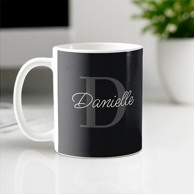 Personalised Minimalist  Elegant Monogram Initial Coffee Mug (Creator Uploaded)