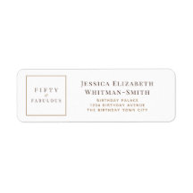 Personalised Minimalist Fifty & Fabulous Birthday