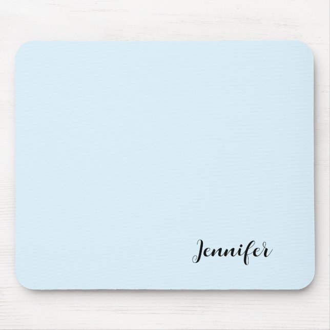 Personalised Minimalist Girly Pastel Blue Mouse Mat (Front)