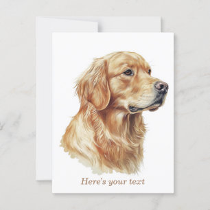 Personalised Minimalist Golden Retriever  Postcard