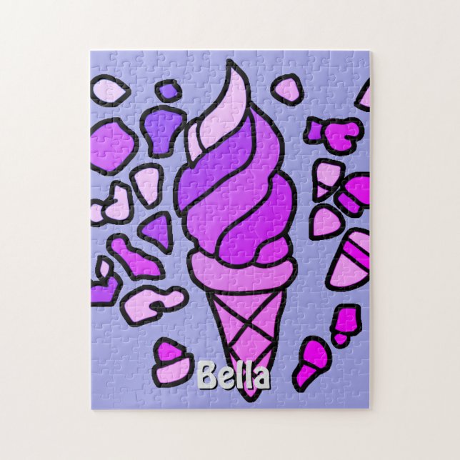 Personalised minimalist ice cream design  jigsaw puzzle (Vertical)