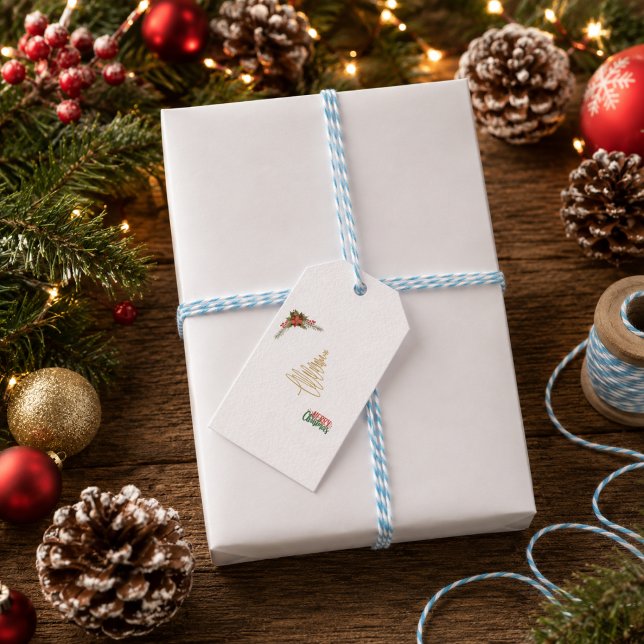 Personalised Minimalist Merry Christmas Gift Tag (Creator Uploaded)