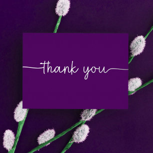Personalised Minimalist Modern Purple Thank You Foil Holiday Card