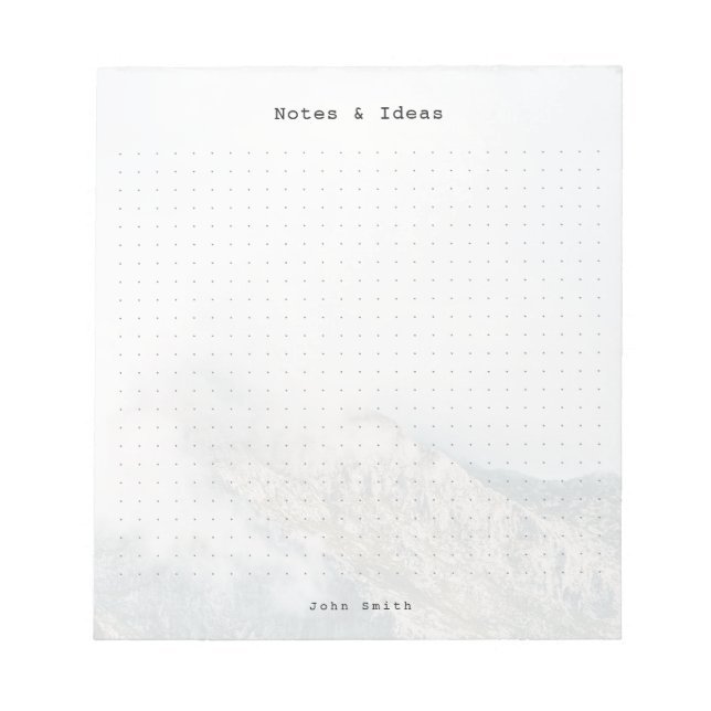 Personalised Minimalist Mountain Dot Grid Notepad (Front)