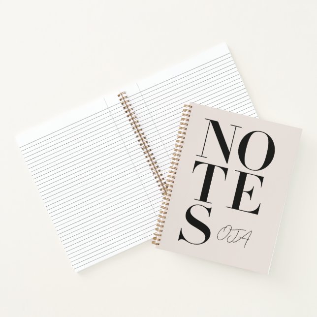 Personalised Minimalist Notes Custom Name Notebook (Inside)
