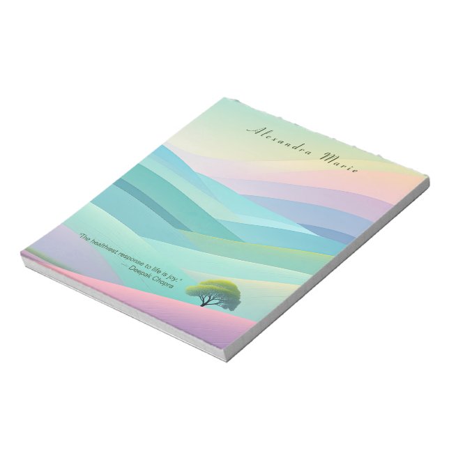 Personalised Minimalist Pastel Landscape Notepad (Rotated)