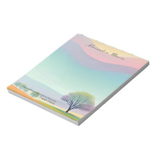 Personalised Minimalist Pastel Landscape Notepad
