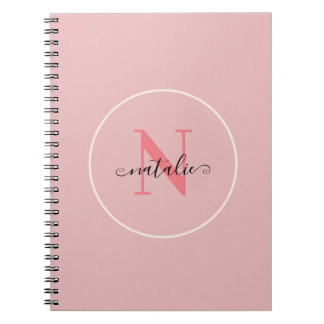 Personalised Minimalist Pink Spiral Notebook