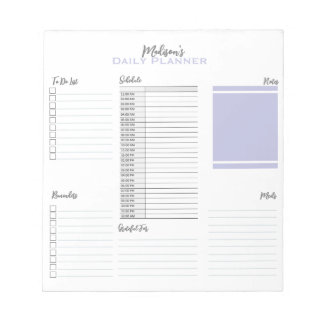Personalised Minimalist Schedule Daily Planner  Notepad