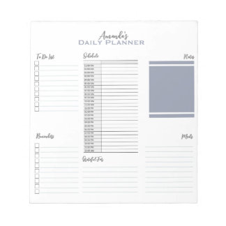 Personalised Minimalist Schedule Daily Planner  Notepad
