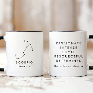 Personalised Minimalist Scorpio Zodiac Sign Mug