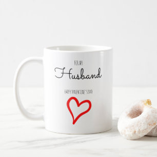 Personalised Minimalist Script Heart Valentine Day Coffee Mug