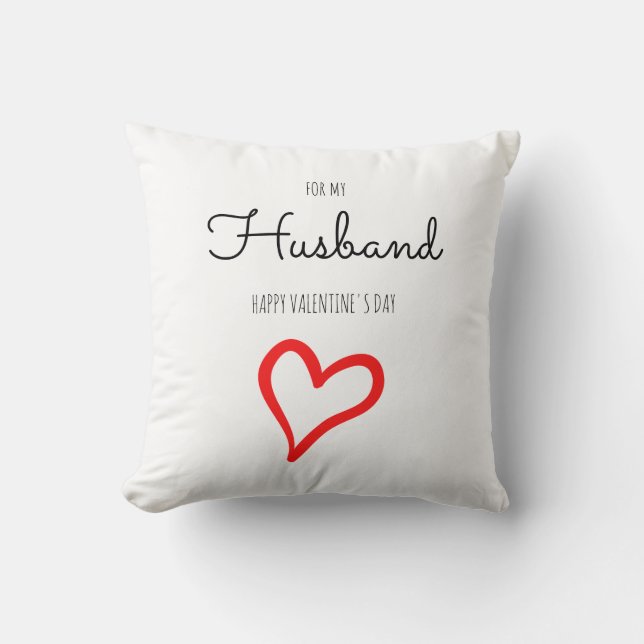 Personalised Minimalist Script Heart Valentine Day Cushion (Front)