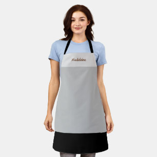 Personalised Minimalist Shades of Grey/Black Apron