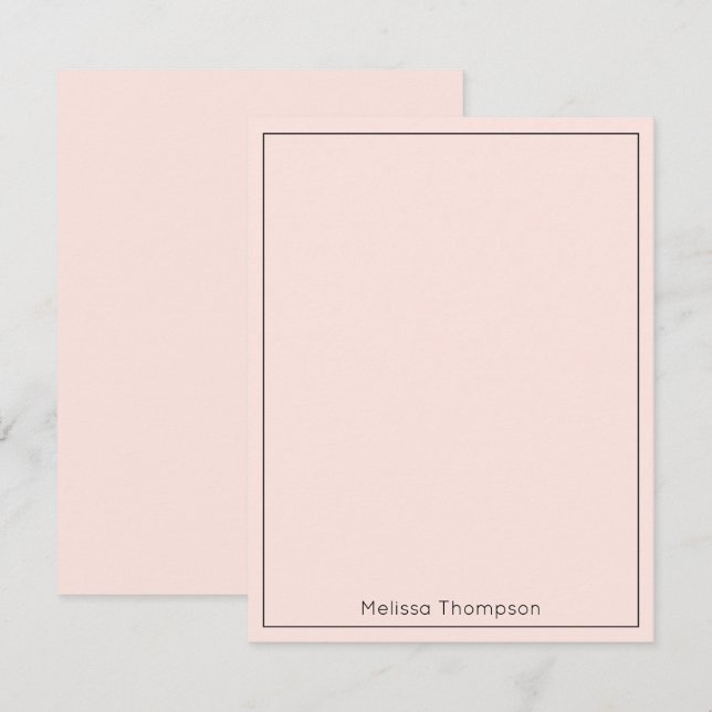 Personalised Minimalist Simple Feminine Blush Pink Card (Front/Back)