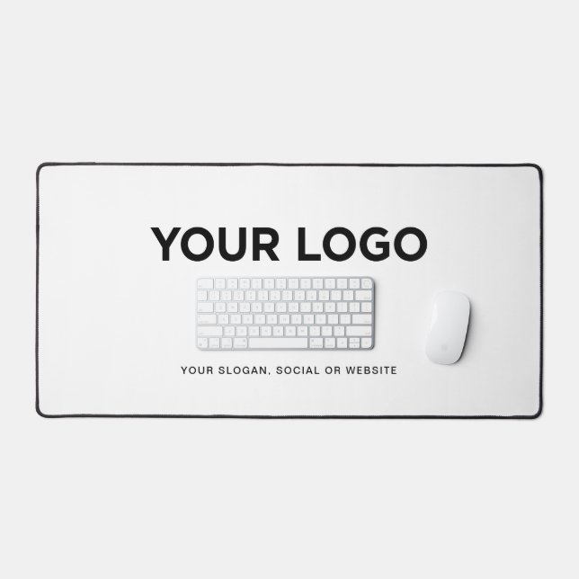 Personalised Minimalist Simple Logo and Text Desk Mat (Keyboard & Mouse)