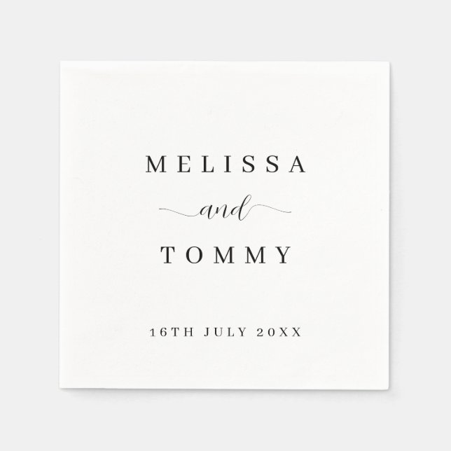 Personalised Minimalist Simple Style Elegant  Napkin (Front)