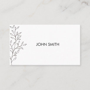 Personalised Minimalist Sketch Leaf Business Card