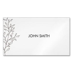 Personalised Minimalist Sketch Leaf Magnetic Business Card
